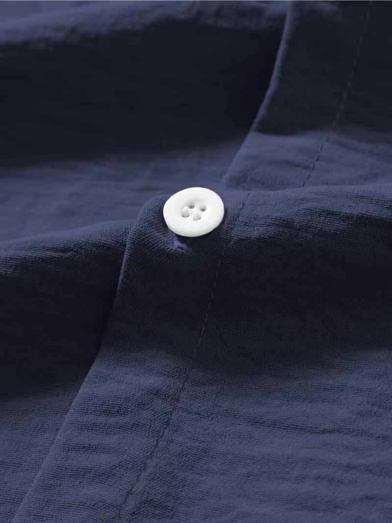 Camisa White Botton Navy