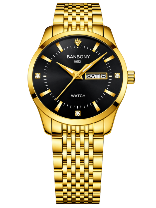 Reloj Banbony Negro Dorado