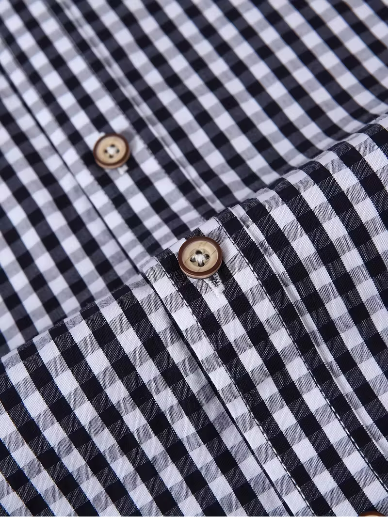 Camisa Gingham Negra