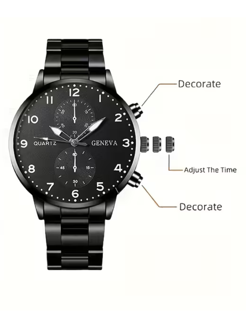 Reloj Geneva Quartz Negro