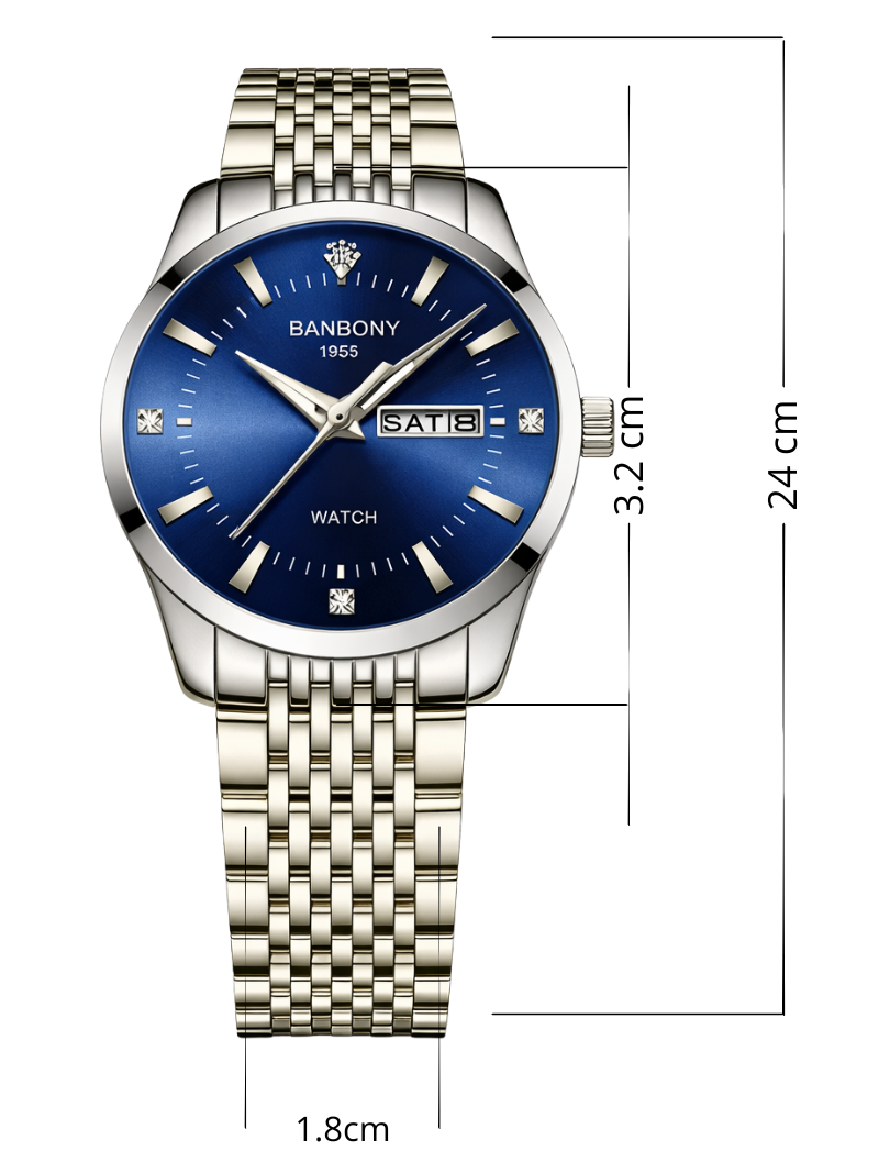 Reloj Banbony Azul Plateado