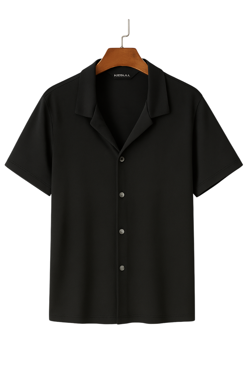 Camisa Negra Open Neck