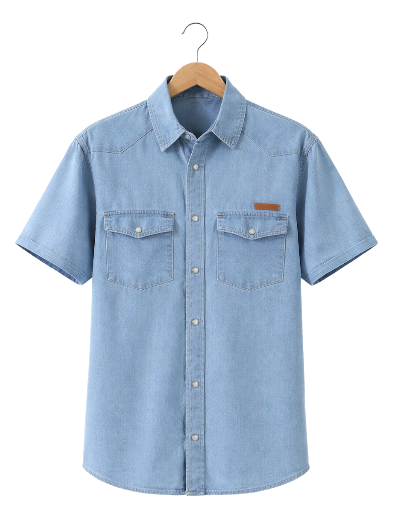Camisa Mezclilla Cuero Cielo