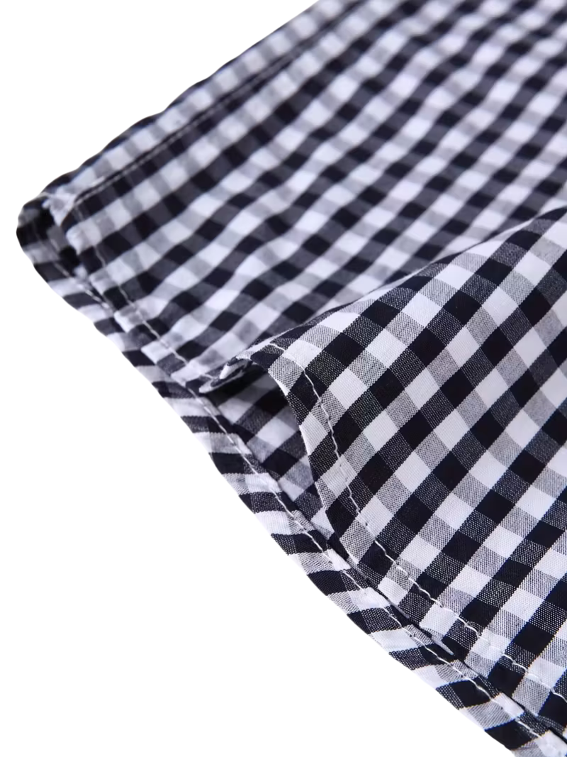 Camisa Gingham Negra