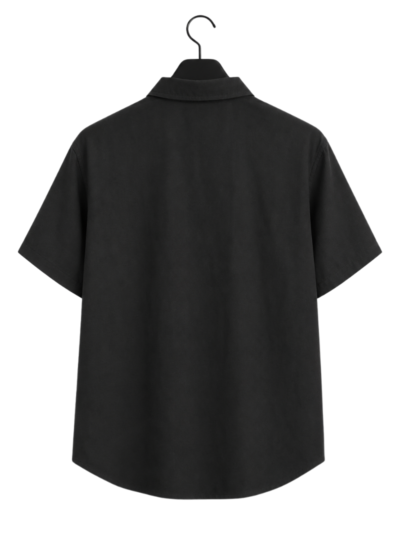 Camisa Negra Transparent Button