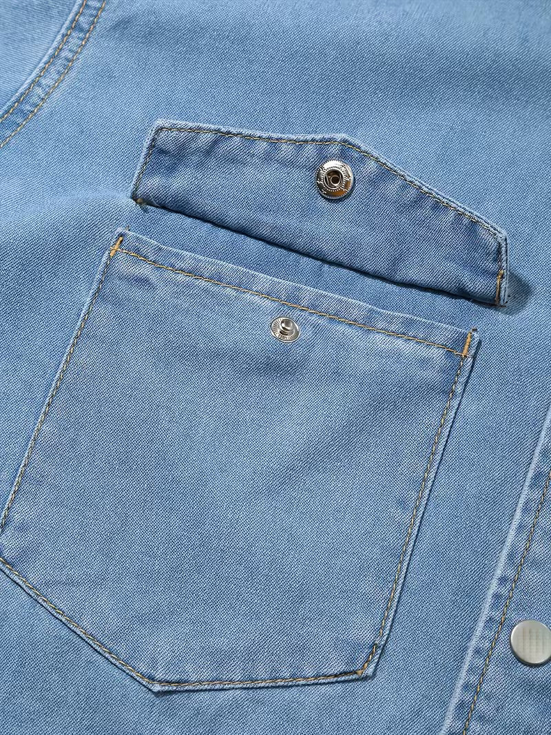 Camisa Mezclilla Cuero Cielo