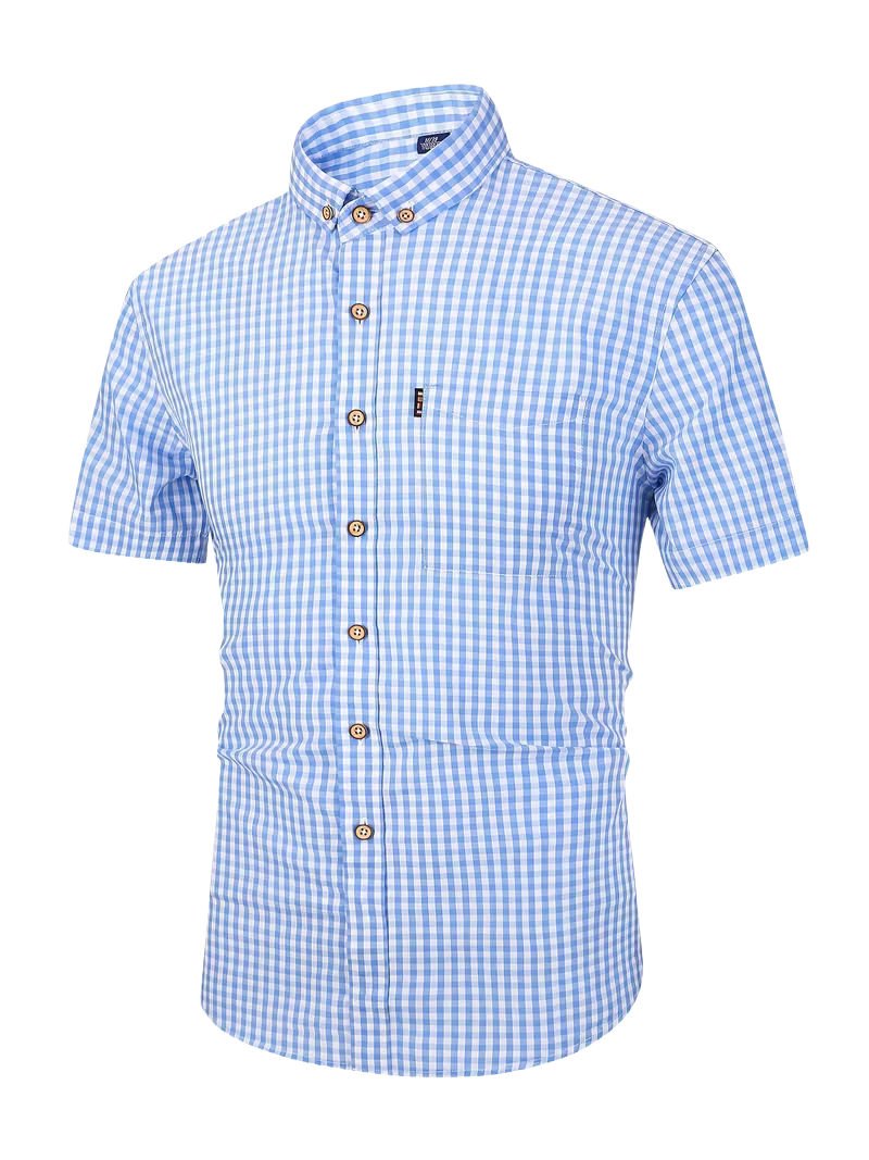 Camisa Gingham Cielo