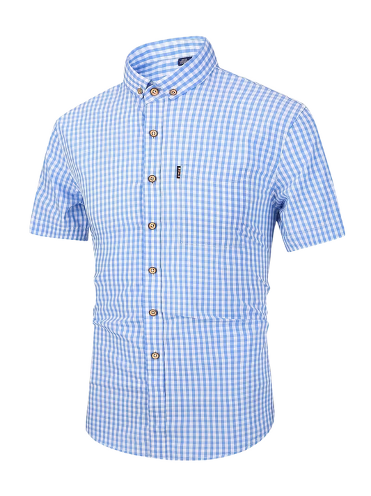 Camisa Gingham Cielo