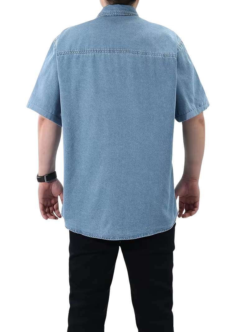Camisa Mezclilla Cuero Cielo