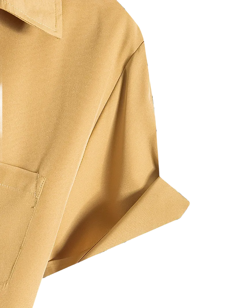 Camisa caqui con bolsillo