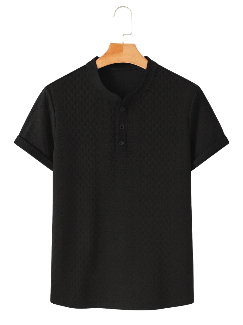 Camiseta Henley Black