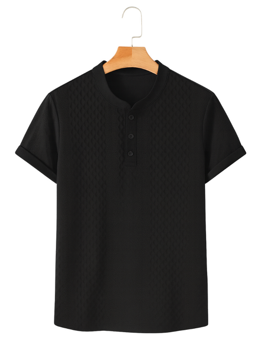 Camiseta Henley Black