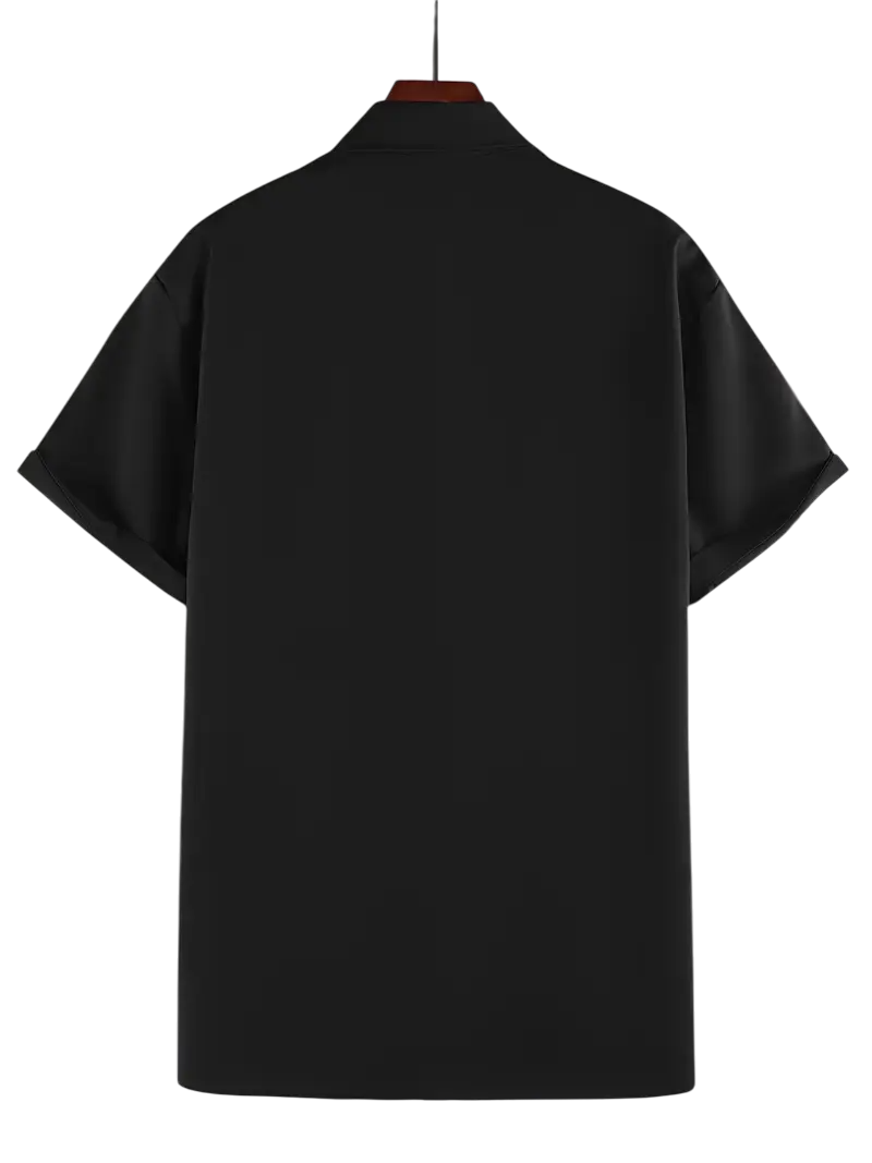 Camisa negra con bolsa