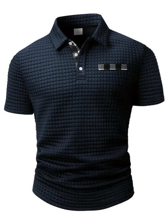 Polo Gofrad Añil